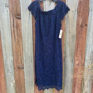 Nanette Lepore 'Hampton Court' blue lace dress size 14.